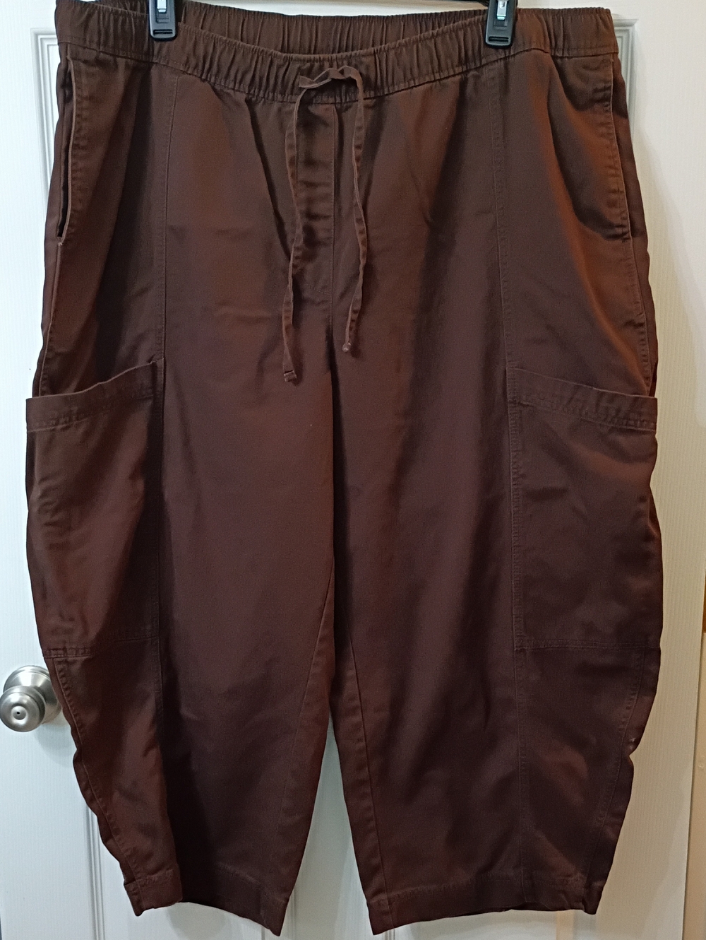 Old Navy Women's Dark Brown Cargo Drawstring Barrel Pants